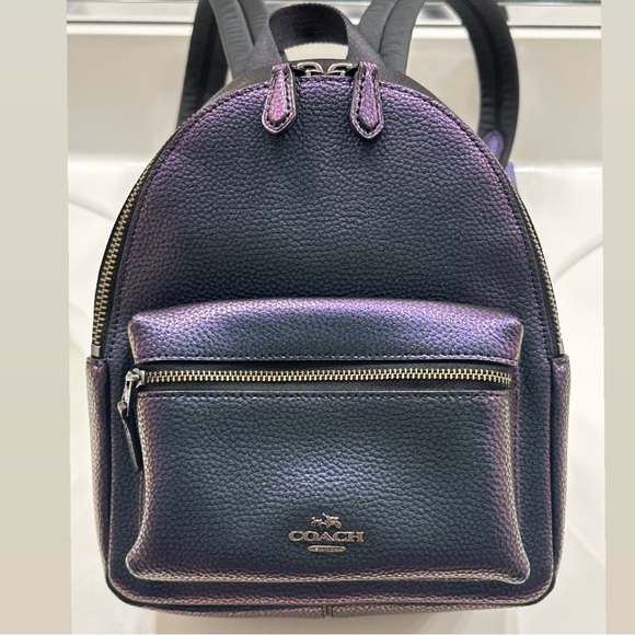 Coach Hologram Oil Slick Charlie Mini Backpack - Picture 3 of 17